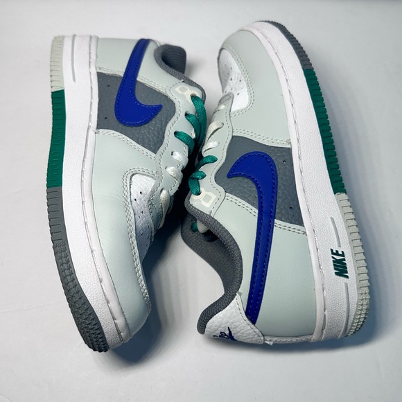 Kids' Nike Gray and Blue Air Force 1 Sneakers - Picture 7 of 8